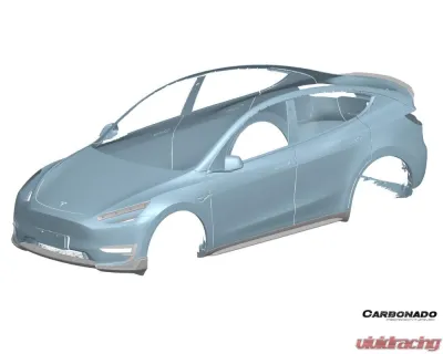 Carbonado DryCF Front Lip for Tesla Model Y 2020-2024, AD Style, Brand New - DryCFModelY-MAN-AD-FL