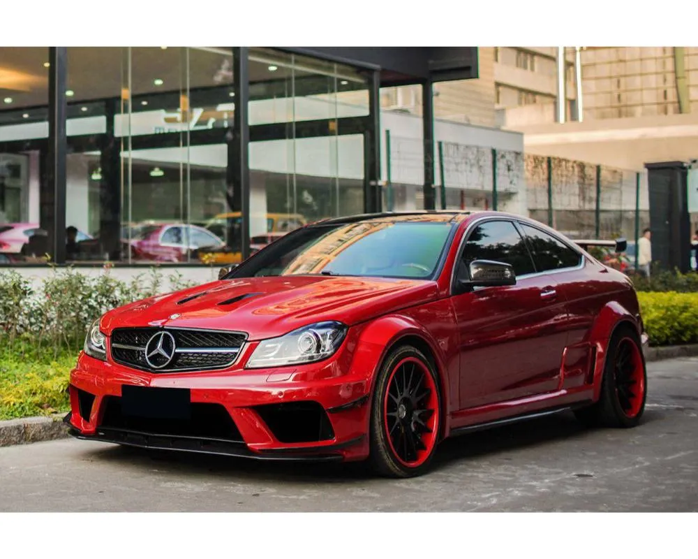 Carbonado FRP BKSS Style Wide Full Body Kit Mercedes-Benz C-Class 2012-2014 - 8500BLK Coupe Full kit