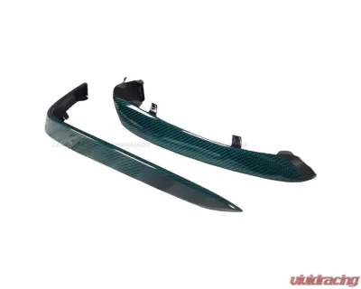 Carbonado CFRP(Green) Front Bumper Canards Mercedes-Benz C-Class 2015-2021 - GRECF8502OEM.CRD