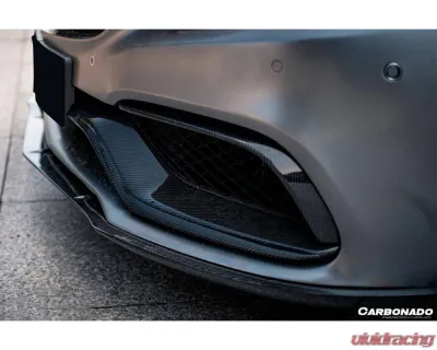 Carbonado CFRP(Green) Front Bumper Canards Mercedes-Benz C-Class 2015-2021 - GRECF8502OEM.CRD