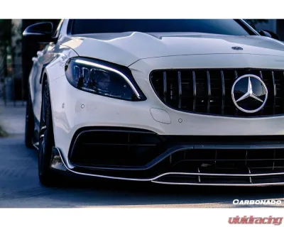 Carbonado CFRP(Green) Front Bumper Canards Mercedes-Benz C-Class 2015-2021 - GRECF8502OEM.CRD