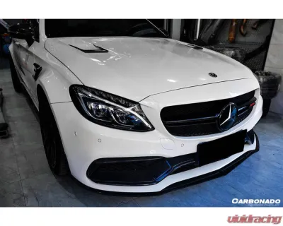 Carbonado CFRP(Green) Front Bumper Canards Mercedes-Benz C-Class 2015-2021 - GRECF8502OEM.CRD