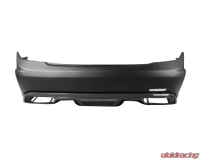 Carbonado PCF P Style Rear Bumper w/ Exhaust Tips Mercedes-Benz C-Class 2008-2014 - PCF3205PD-EXT-BK