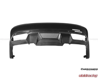 Carbonado PCF P Style Rear Bumper w/ Exhaust Tips Mercedes-Benz C-Class 2008-2014 - PCF3205PD-EXT-BK