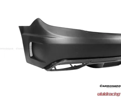 Carbonado PCF P Style Rear Bumper w/ Exhaust Tips Mercedes-Benz C-Class 2008-2014 - PCF3205PD-EXT-BK