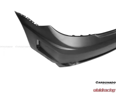 Carbonado PCF P Style Rear Bumper w/ Exhaust Tips Mercedes-Benz C-Class 2008-2014 - PCF3205PD-EXT-BK