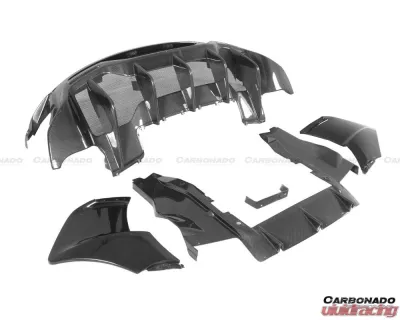 Carbonado FGPCF 600LT Style Rear Set w/ Exhaust McLaren 540C | 570S | 570GT 2015-2020 - FGPCF8004OE600LT-RB Rear Set