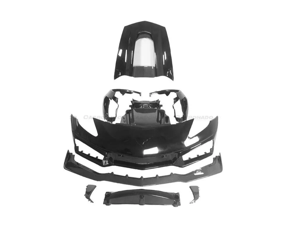 Carbonado DryPCF ZR1-Style Front Conversion Body Kit Chevrolet Corvette 2013-2019 - DryPCF8993ZR1-FB FULL KIT