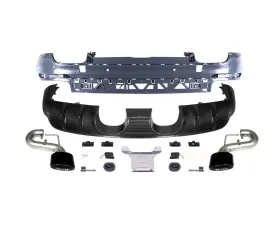 Carbonado PP+DryCF GT Style Rear Bumper w/ Exhaust Adapter Pipe Porsche Cayenne 2018-2023