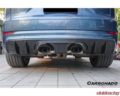 Carbonado PP+DryFGCF GT Style Rear Bumper w/ Exhaust Adapter Pipe Porsche Cayenne 2018-2023 - PPDRYFGCF9YA-KG-23TurboGT-RB