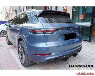 Carbonado PP+DryFGCF GT Style Rear Bumper w/ Exhaust Adapter Pipe Porsche Cayenne 2018-2023 - PPDRYFGCF9YA-KG-23TurboGT-RB