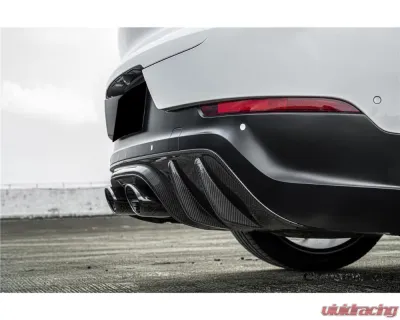 Carbonado PP+DryFGCF GT Style Rear Bumper w/ Exhaust Adapter Pipe Porsche Cayenne 2018-2025 - PPDRYFGCFCayenne9Y0Coupe-KG-TurboGT-RB