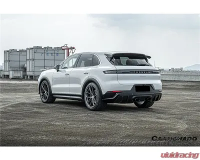 Carbonado PP+DryFGCF GT Style Rear Bumper w/ Exhaust Adapter Pipe Porsche Cayenne 2018-2025 - PPDRYFGCFCayenne9Y0Coupe-KG-TurboGT-RB
