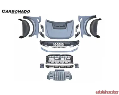 Carbonado PP Raptor Style Full Wide Body Kit Ford F150 2021-2023 - PPFD-BF-F150LR-FWBK