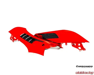 Carbonado DryPCF(Red) NTC Style Fender Ferrari SF90 Stradale 2020-2025 - REDDRYPCFSF90-MAN-NTC-FD