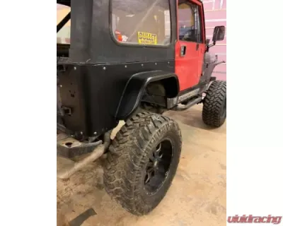 Wizard Works Offroad CJ7 Rear Armor w/Tube Flares Bare Steel Jeep CJ7 1976-1987 - WW1045