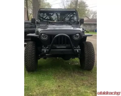 Wizard Works Offroad Stubby Front Bumper w/Stinger Bare Steel Jeep Scrambler 1981-1985 - WW1069