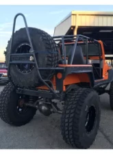 Wizard Works Offroad Rear Bumper and Swing Down Tire Carrier Bare Steel Jeep CJ7 1976-1987                                     - WW1082 - Image 3