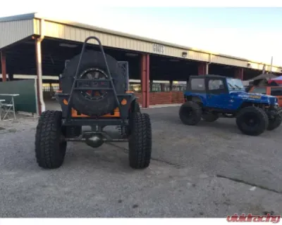 Wizard Works Offroad Rear Bumper and Swing Down Tire Carrier Bare Steel Jeep CJ7 1976-1987 - WW1082