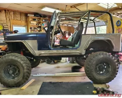 Wizard Works Offroad Rock Sliders Bare Steel Jeep Wrangler 1987-1995 - WW2034