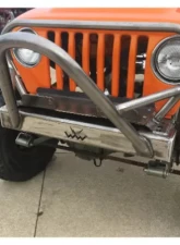 Wizard Works Offroad Stubby Bumper with Grill Hoop Bare Steel Jeep Wrangler 1987-1995                                     - WW2065 - Image 5