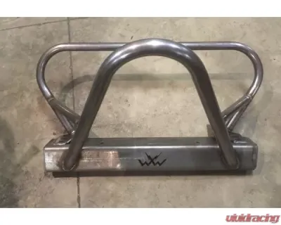 Wizard Works Offroad Stubby Bumper with Grill Hoop Bare Steel Jeep Wrangler 1987-1995 - WW2065