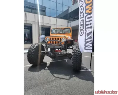 Wizard Works Offroad Stubby Bumper with Grill Hoop Bare Steel Jeep Wrangler 1987-1995 - WW2065