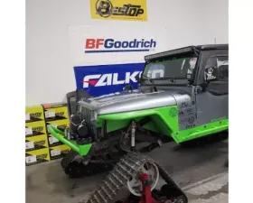 Wizard Works Offroad Stubby Front Bumper w/Bull Bar Bare Steel Jeep Wrangler 1987-1995