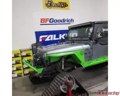 Wizard Works Offroad Stubby Front Bumper w/Bull Bar Bare Steel Jeep Wrangler 1987-1995 - WW2068