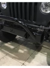 Wizard Works Offroad Stubby Front Bumper w/Bull Bar Bare Steel Jeep Wrangler 1987-1995                                     - WW2068 - Image 3