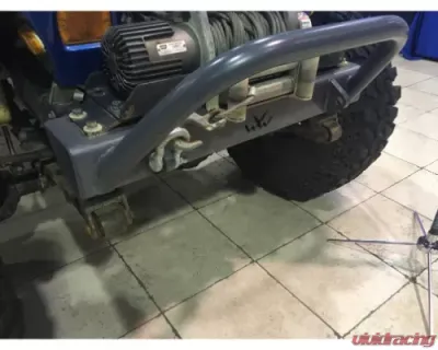 Wizard Works Offroad Stubby Front Bumper w/Bull Bar Bare Steel Jeep Wrangler 1987-1995 - WW2068
