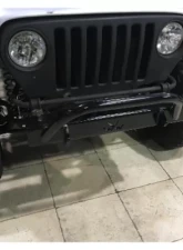 Wizard Works Offroad Stubby Front Bumper w/Bull Bar Bare Steel Jeep Wrangler 1987-1995                                     - WW2068 - Image 6