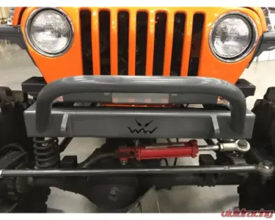 Wizard Works Offroad Stubby Front Bumper w/Bull Bar Bare Steel Jeep Wrangler 1987-1995 - WW2068