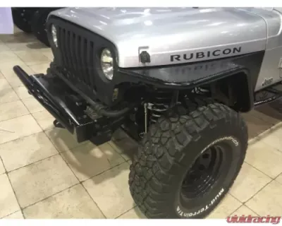 Wizard Works Offroad Stubby Front Bumper w/Bull Bar Bare Steel Jeep Wrangler 1987-1995 - WW2068