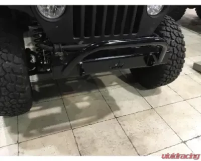 Wizard Works Offroad Stubby Front Bumper w/Bull Bar Bare Steel Jeep Wrangler 1987-1995 - WW2068