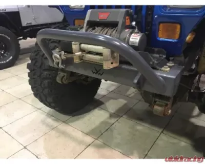 Wizard Works Offroad Stubby Front Bumper w/Bull Bar Bare Steel Jeep Wrangler 1987-1995 - WW2068