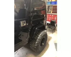 Wizard Works Offroad Rear Armor w/Tube Flares Bare Steel Jeep Wrangler 1997-2006