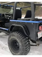 Wizard Works Offroad Rear Armor w/Tube Flares Bare Steel Jeep Wrangler 1997-2006                                     - WW3045 - Image 3