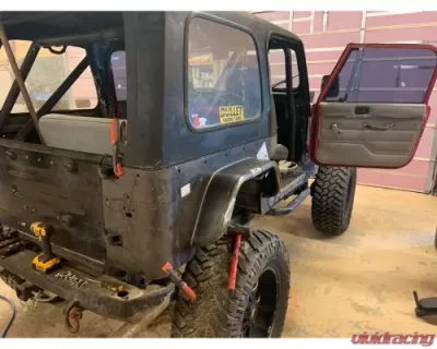 Wizard Works Offroad Rear Armor w/Tube Flares Bare Steel Jeep Wrangler 1997-2006 - WW3045