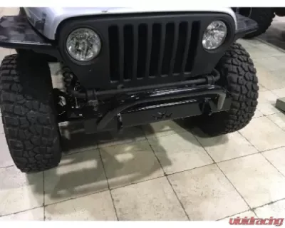 Wizard Works Offroad Stubby Front Bumper w/Bull Bar Bare Steel Jeep Wrangler 1997-2006 - WW3068