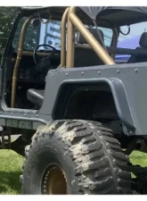 Wizard Works Offroad Rear Armor with Tube Flares Bare Steel Jeep Scrambler 1981-1985                                     - WW8045 - Image 6