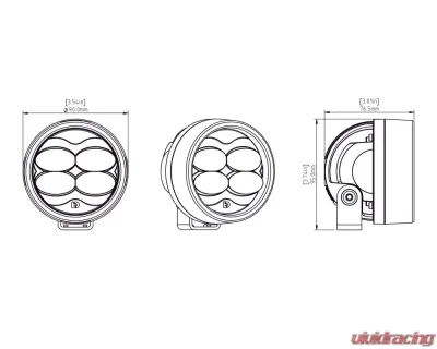 DENALI Electronics D3 LED High-Performance Fog Light Pod w/ DataDim Technology - DNL.D3.051