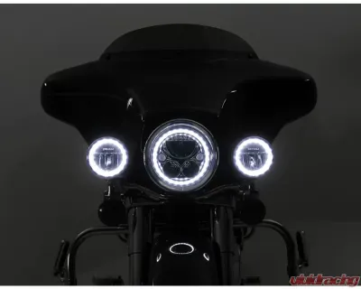 DENALI Electronics 7.0" Round Black Chrome M7 DOT LED Headlight Module Harley-Davidson | Indian Motorcycles | Royal Enfield | Suzuki | Triumph | Yamaha 1999-2022 - TT-M7