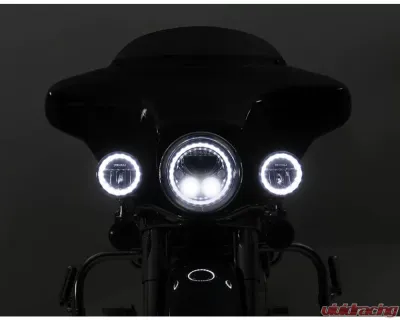 DENALI Electronics 7.0" Round Black Chrome M7 DOT LED Headlight Module Harley-Davidson | Indian Motorcycles | Royal Enfield | Suzuki | Triumph | Yamaha 1999-2022 - TT-M7