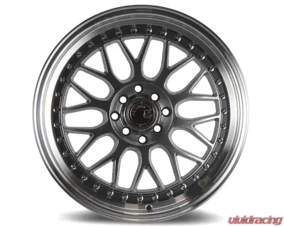 AodHan Wheels AH02 Wheel 19x8.5 5x120 35mm Hyper Black with Machined Lip - AH021985512035HB