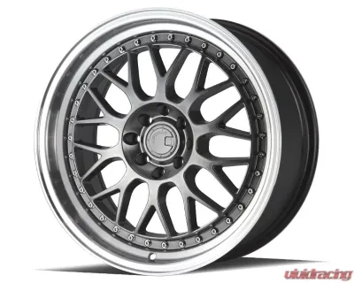 AodHan Wheels AH02 Wheel 19x8.5 5x120 35mm Hyper Black with Machined Lip - AH021985512035HB