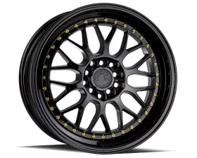 AodHan Wheels AH02 Wheel 17x8 5x100/114.3 35 Gloss Black with Gold Rivet