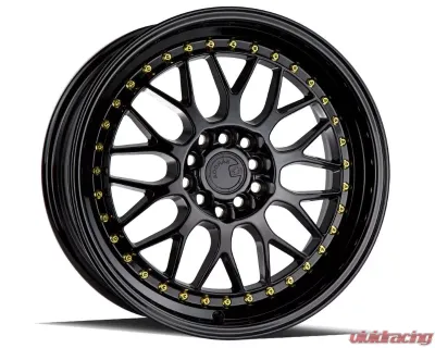 AodHan Wheels AH02 Wheel 17x8 5x100/114.3 35 Gloss Black with Gold Rivet - AH021780510011435GB