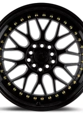 AodHan Wheels AH02 Wheel 17x8 5x100/114.3 35 Gloss Black with Gold Rivet                                     - AH021780510011435GB - Image 2