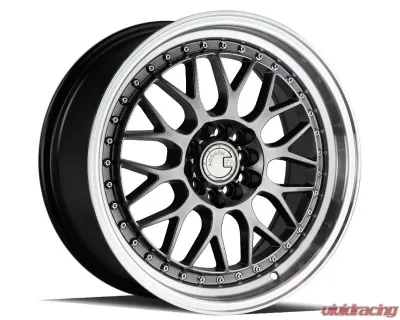 AodHan Wheels AH02 Wheel 17x8 5x100/114.3 35 Hyper Black with Machined Lip - AH021780510011435HB